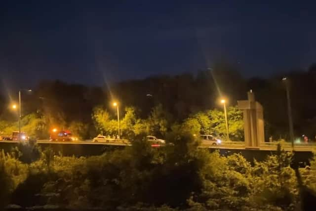 Work crews strimming hedges along the M65 at Walton Summit during the early hours of Wednesday morning (August 10). Pic credit: Declan Tong