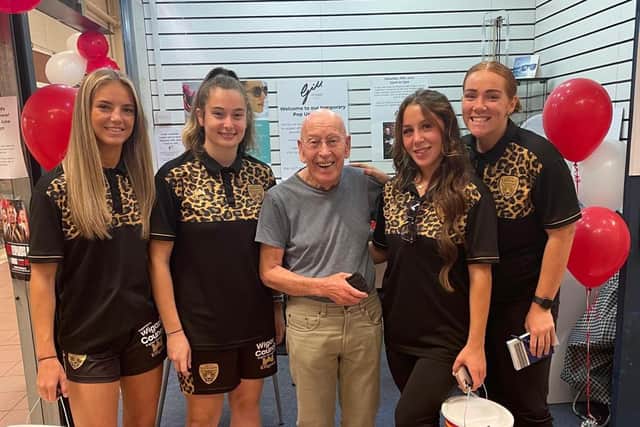 Leigh Leopards fundraising with Gill Opticians