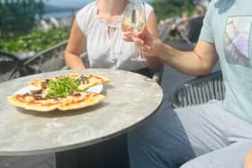 The Ro Hotel pizza on the terrace