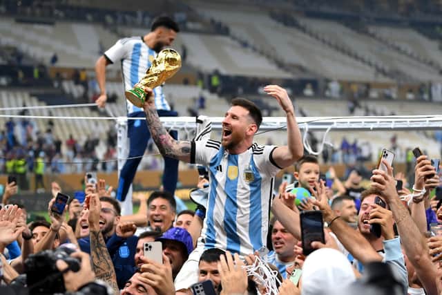 Lionel Messi and Argentina beat France on penalties in the World Cup final (Photo by Dan Mullan/Getty Images)