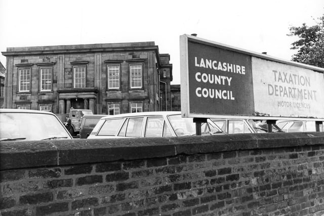 In 1978 when this image was taken a £2m plan for a new library and museum HQ was launched by Lancashire County Council. It proposed to take over the motor taxation offices in Stanley Street, pictured here, and build a four-storey office and library in the grounds, linking it with St Mary's Church in a new pedestrian precinct. The old motor taxation offices, later home to the Museum of Lancashire, was the old sessions house and is a listed building