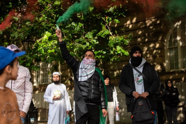 The rally was held to acknowledge the current conflict between Israel and Palestine