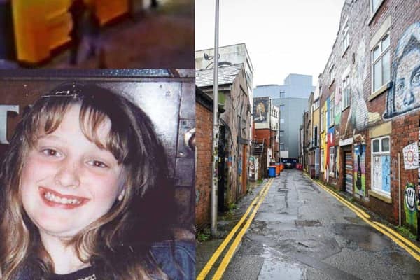 Charlene Downes and the alleyway off Abingdon Street, Backpool,  said to be where she was last seen