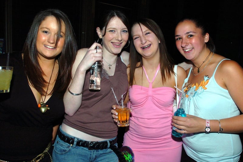 This large group of girls are on a night out at the Revolution Bar, Preston