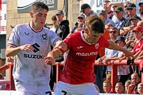 Morecambe midfielder Jake Taylor is back on the sidelines Picture: Michael Williamson