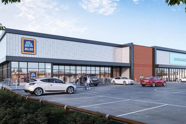How the new Aldi and its neighbouring store will look (Image: The Harris Partnership)