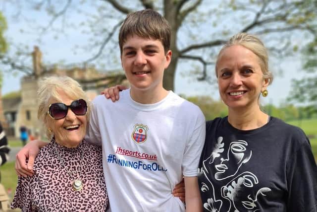 Oliver Johnson at the Astley Park event with his grandma Jean Brimelow and his aunt Kirsty Brimelow