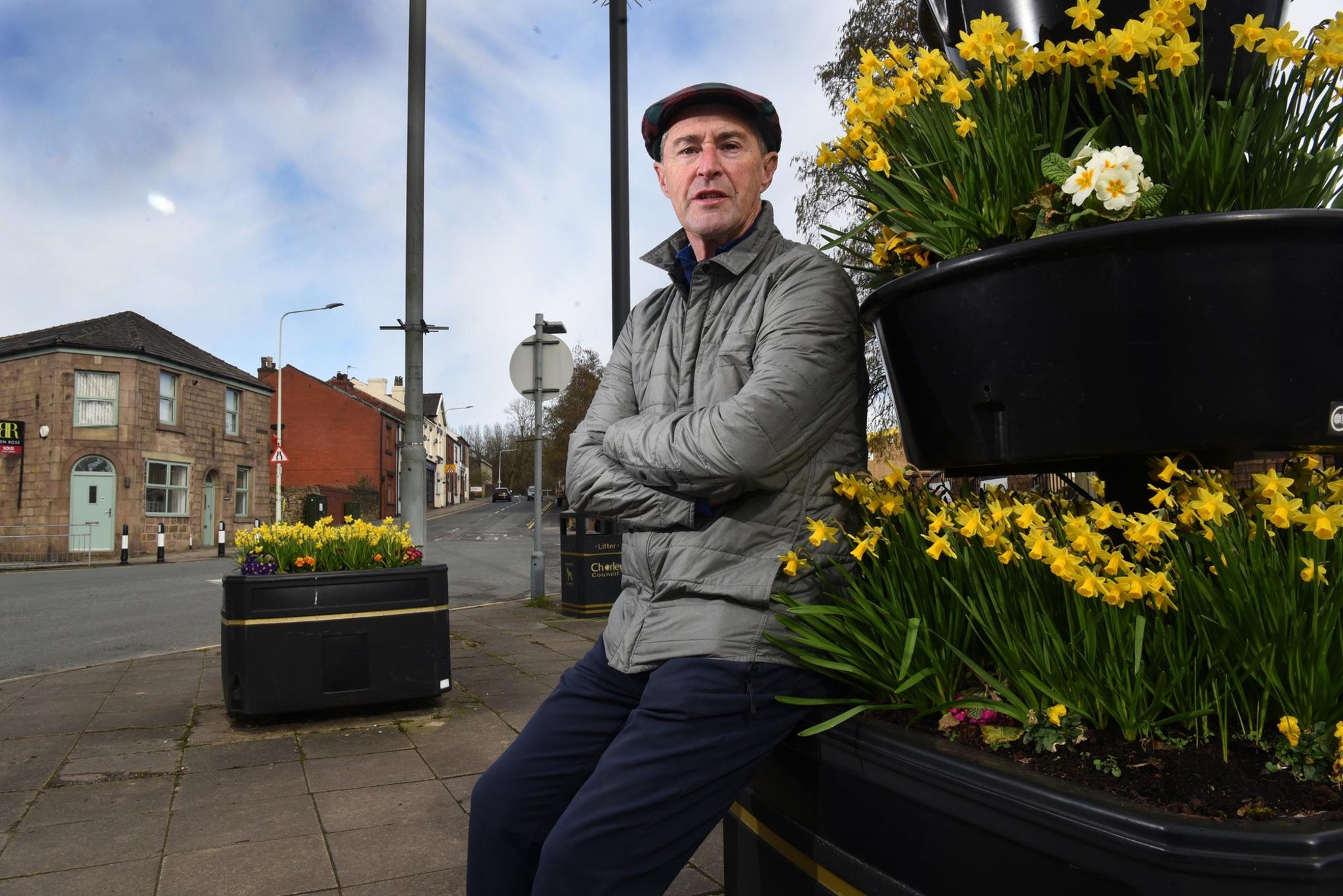 'Blooming heck': How hanging baskets - or Christmas bunting - could topple a Lancashire lamppost