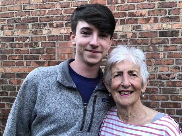 Will Law and his grandma, Ann, who contracted and survived bacterial meningitis. Picture by Louise Law.