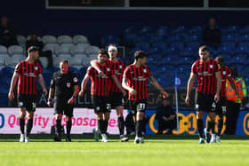 The Preston North End team celebrate their second goal.