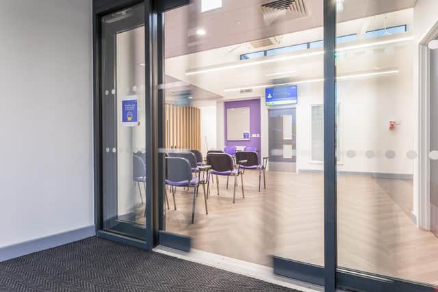 Inside the new doctors' surgery building at Whittle-le-Woods designed by Preston architects FWP