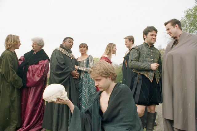 Real-life Dane Anthony Larson (centre) plays Hamlet, the Prince of Denmark in C'est Tous theatre company's production of the Shakespearean play