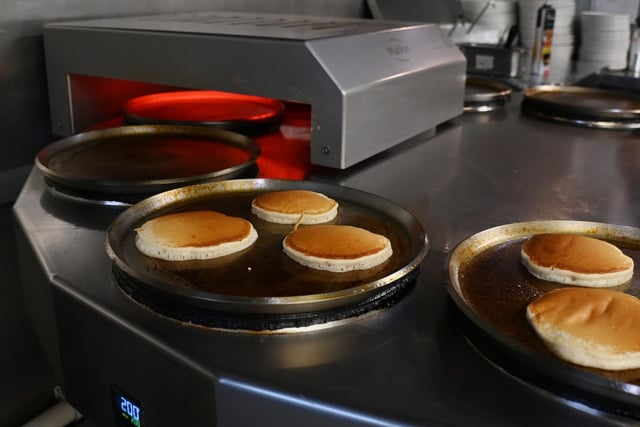 BLACKPOOL/LANCASHIRE POST - 18-02-23 - Staff at the Pancake Hut, Ribby Hall Village, Wrea Green, are ready for pancake day, shrove Tuesday.