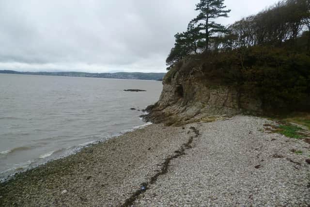 Silverdale beach where people have got into difficulties in the bay.
