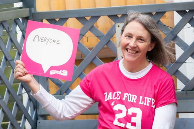 Kirkham cancer survivor Donna Russell is urging people across Lancashire to sign up to Cancer Research UK’s Race for Life