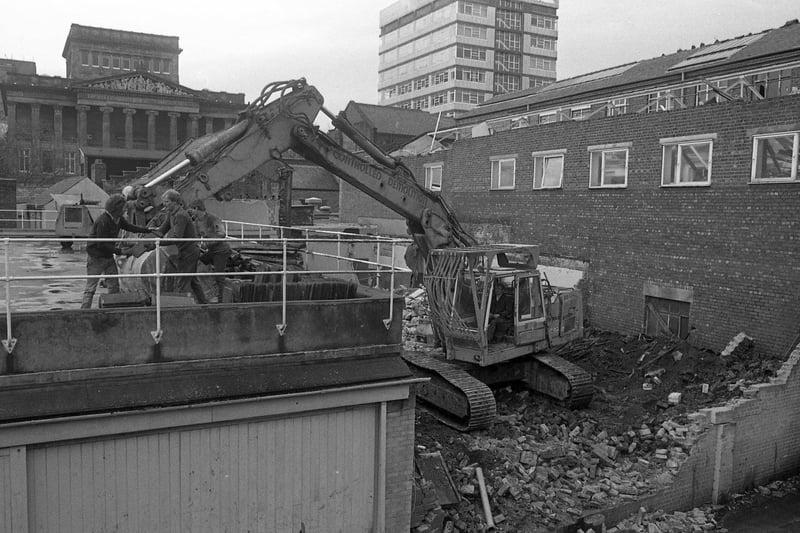 It's the end of an era as work begins on the demolition of the former Fishergate premises of the Lancashire Evening Post. The site, which was the home of the Evening Post and its associated papers for 102 years, is being cleared to allow the development of a new shopping complex.