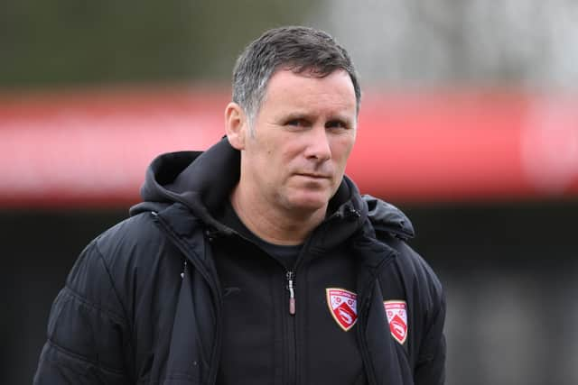 Morecambe manager Ged Brannan (Photo by Ben Roberts Photo/Getty Images)