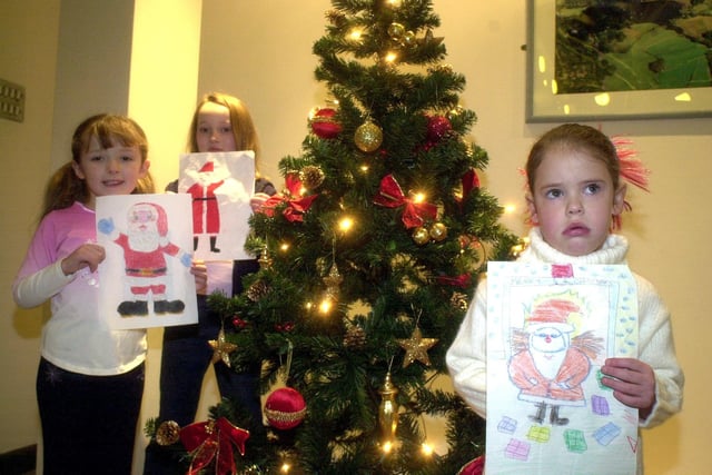 Lancashire Evening Post Christmas drawing competition winners, from left, Bethany Ellis, five, Katie Alldrick, four, and Ashleigh Carr, four