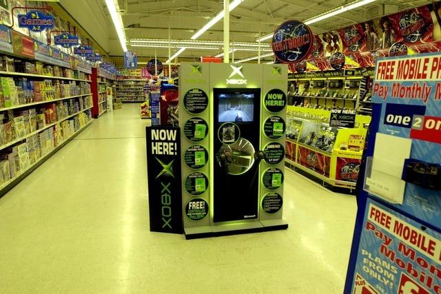 Hoards queued outside to try out the new Xbox games console, seen here on display at Toys R Us in Deepdale, Preston