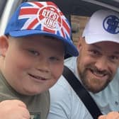 Presley Pennington, a pupil at Blessed Trinity RC College, with world heavyweight boxing champion Tyson Fury
