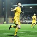 Preston North End's Paul Huntington celebrates scoring his sides second goal.