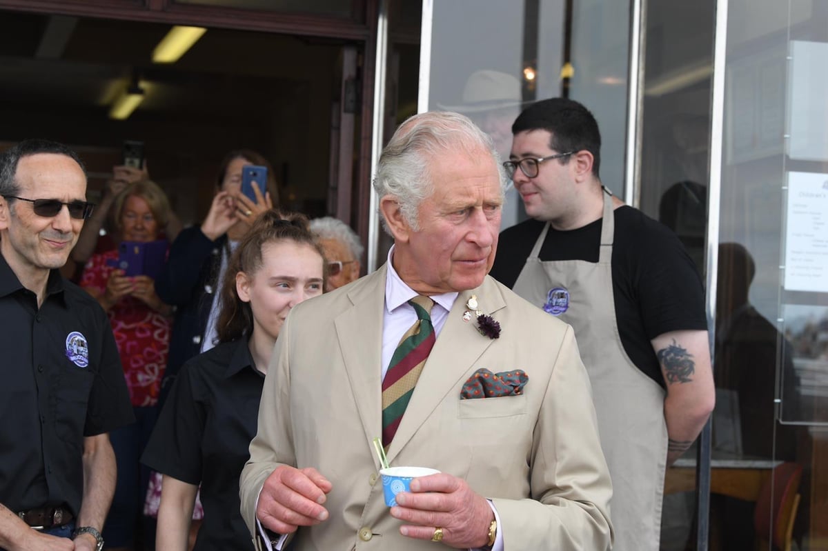 Prince Charles stops off at Brucciani’s for ice cream during Lancashire visit