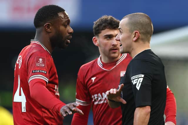 Yann Songo'o and Callum Jones both sought to find the net for the Shrimps Picture: Bryn Lennon/Getty Images