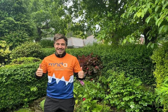 Dan Charnley from Anderton Lancs completing his 7 in 7 challenge for MNDA