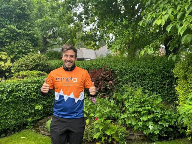 Dan Charnley from Anderton Lancs completing his 7 in 7 challenge for MNDA