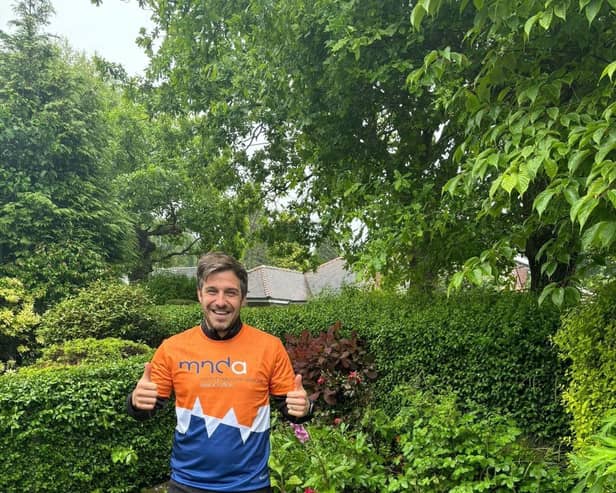 Dan Charnley from Anderton Lancs completing his 7 in 7 challenge for MNDA