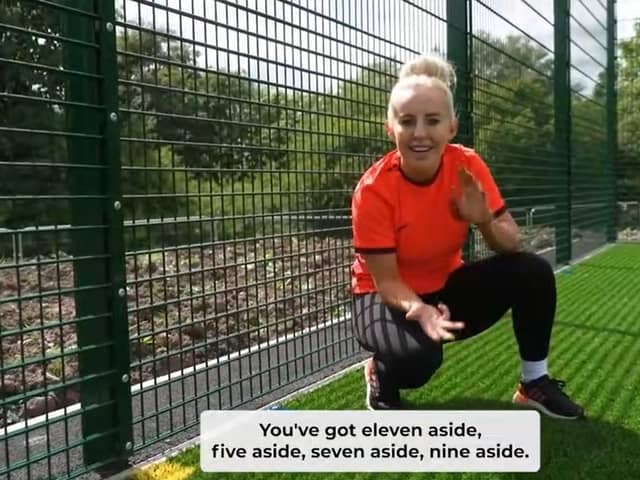 Liv Cooke on one of the new pitches. Image and video courtesy of the Football Foundation