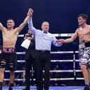 Jack Catterall celebrates victory over Darragh Foley. Picture: Dave Thompson/Matchroom Boxing