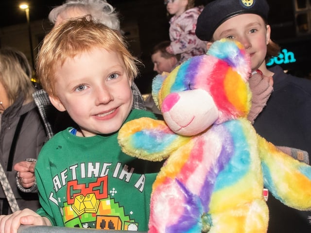 Even this teddy bear is joining in with the festive fun