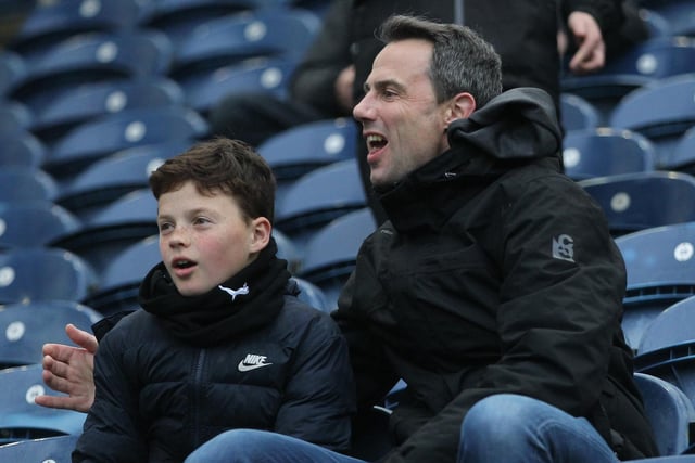 Two PNE fans take their seats early