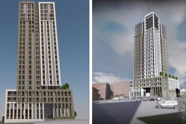 Impressions of the Lofthaus tower proposed for Great Shaw Street (images: David Cox Architects, via Preston City Council planning portal)