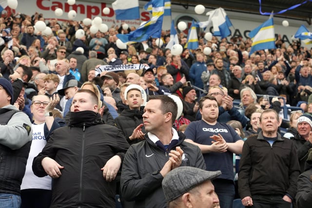 Preston North End fans soak-up the pre-match atmosphere