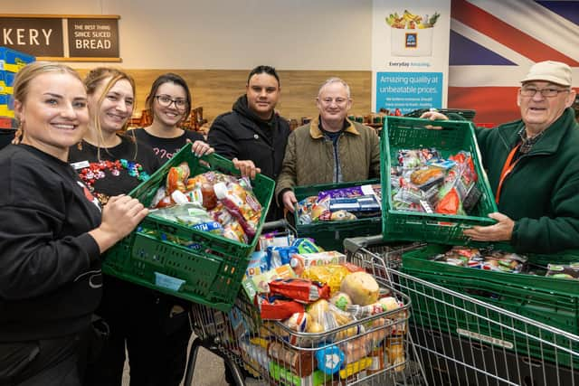 Aldi donated more than 10,000 meals to people in need in Lancashire on Christmas Eve.