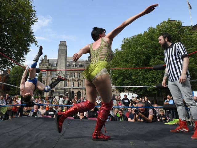 Wrestling on Preston Flag Market
