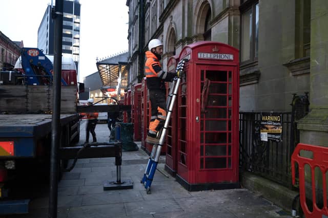 The kiosks will be adorned with light displays when they are put back in place