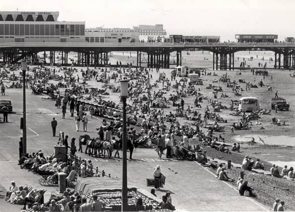 A scene of Blackpool beach in the middle of the most memorable heatwave on record in 1976