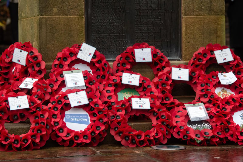 Poppy tributes at the Kirkham Remembrance Day Service