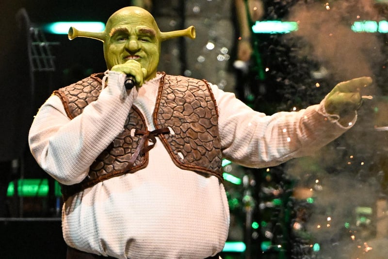 Antony Lawrence of Shrek the Musical performs on stage during The National Lottery's Big Night Of Musicals.
