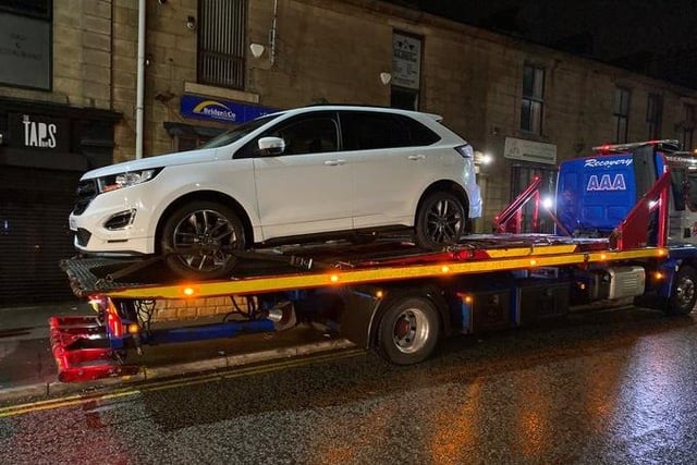 This Ford Edge which had been stolen during a burglary in Manchester was recovered in Darwen.
