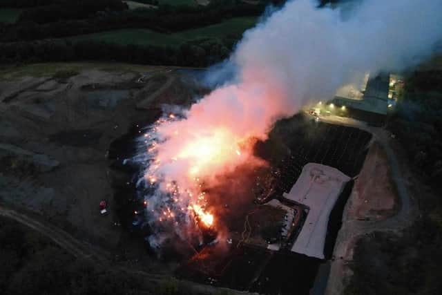 Firefighters worked tirelessly to put out a blaze at Clayton Hall landfill site in Dawson Lane (Credit: Environment Agency)