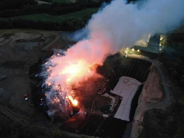 Firefighters worked tirelessly to put out a blaze at Clayton Hall landfill site in Dawson Lane (Credit: Environment Agency)