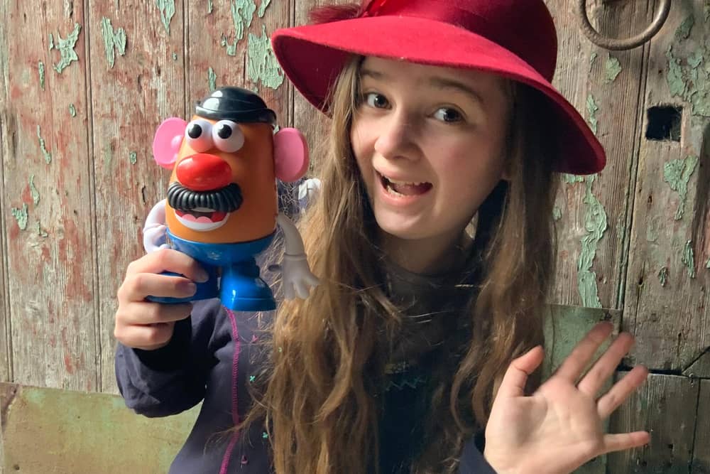 Matilda Walden with her record-breaking Mr Potato Head.