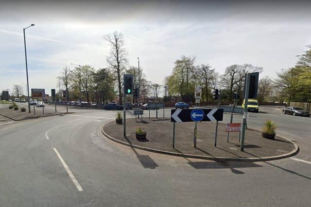 The roundabout close to Chorley Hospital - where Euxton Lane meets the A6 - will be re-profiled as part of work to mitigate the traffic effects of the new Botany Bay development (image: Google)