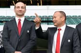 England head coach Eddie Jones  with former forwards coach Steve Borthwick (left)