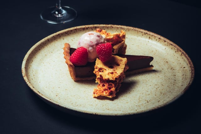 A tart of the day with honeycomb