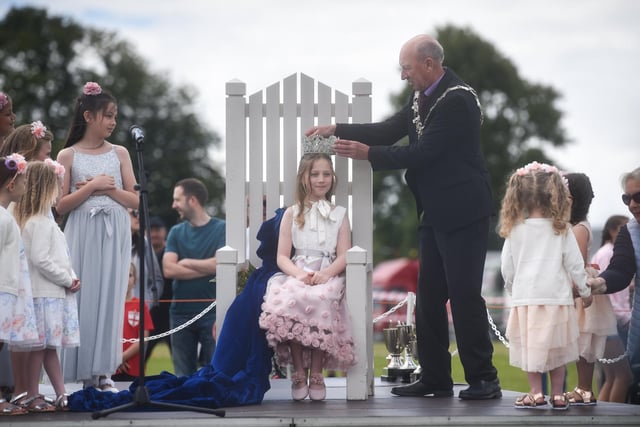 This was followed by the crowning ceremony of the event's new Rose Queen, Ribby with Wrea CE School pupil Ginny Williams, by the Mayor of Fylde.